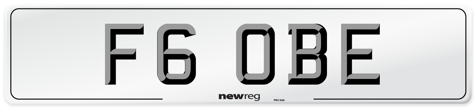F6 OBE Number Plate from New Reg